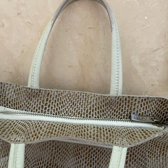 Sorial White and beige mini tote purse with strap - Picture 8 of 10